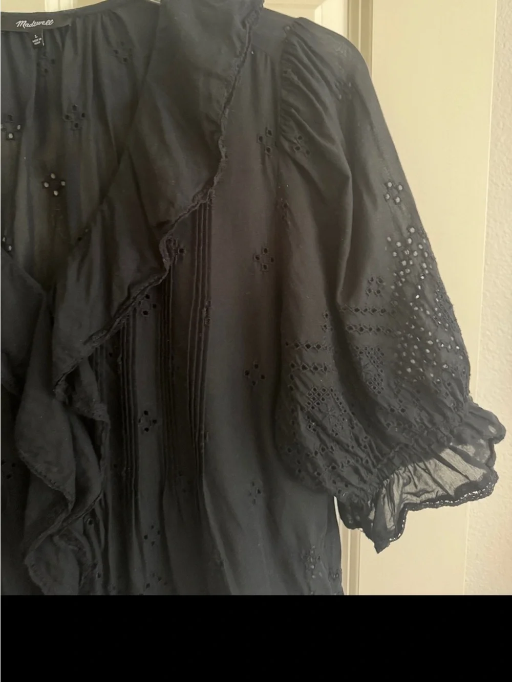 Madewell black ruffled